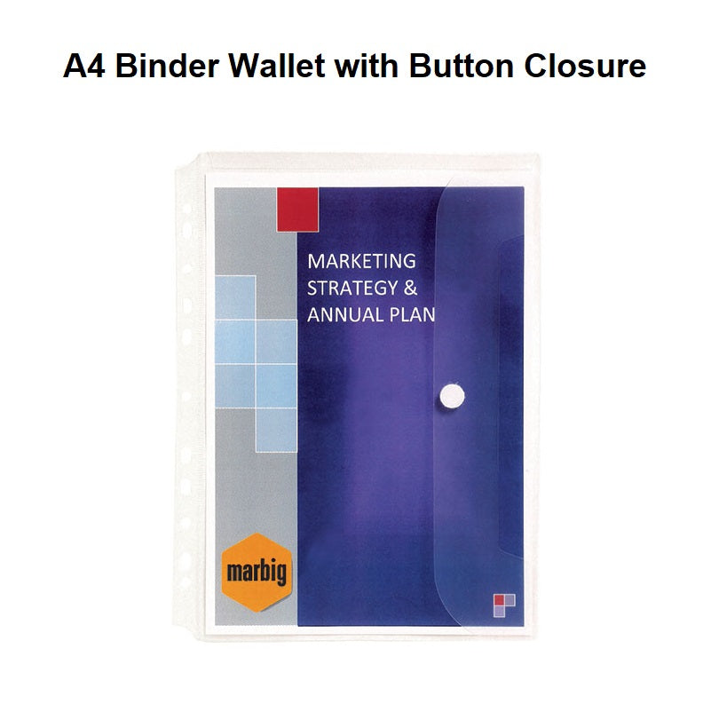 A4 Binder Wallet with Button Closure