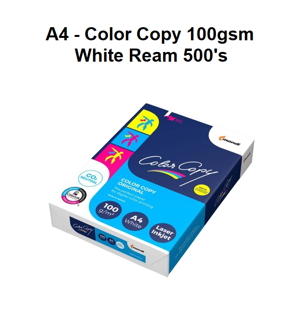A4 - Color Copy 100gsm White Ream 500