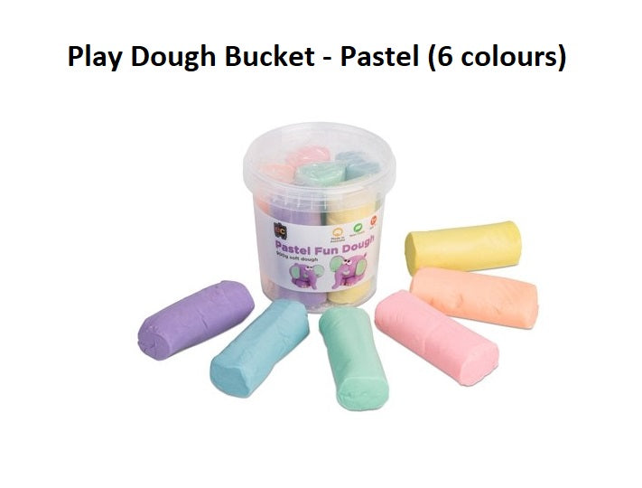 Play Dough Bucket - Pastel (6 colours)