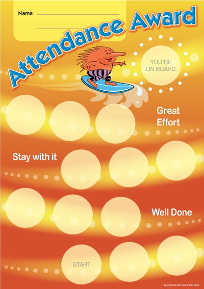 Attendance - Achievement Awards Card (Pack of 20)
