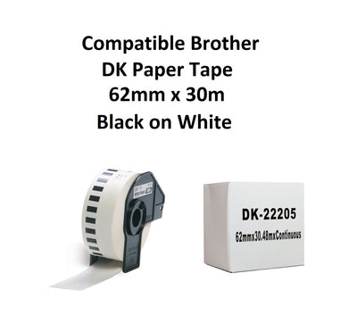 DK22205 Tape 62mm x 30m - Okin Compatible Brother DK Paper Tape
