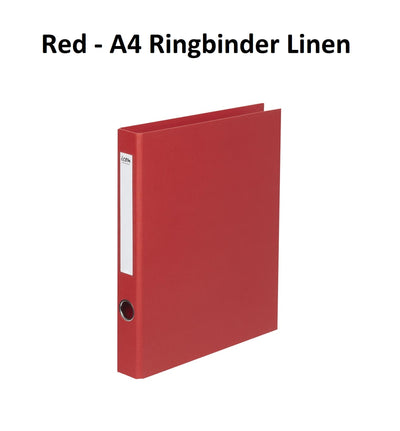 Red - A4 Ringbinder Linen