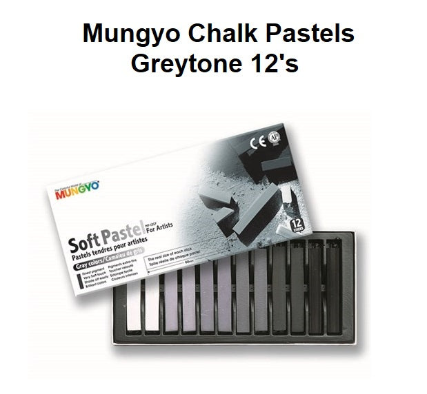 Mungyo Chalk Pastels - Grey Tones 12's