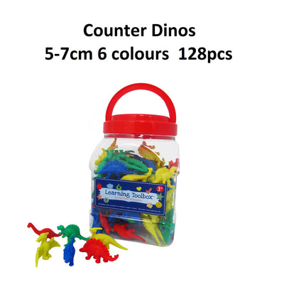 Dinosaur Counters - 6 Colours 128pcs