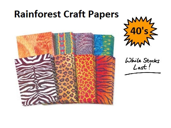 Rainforest Animals papers - 40's