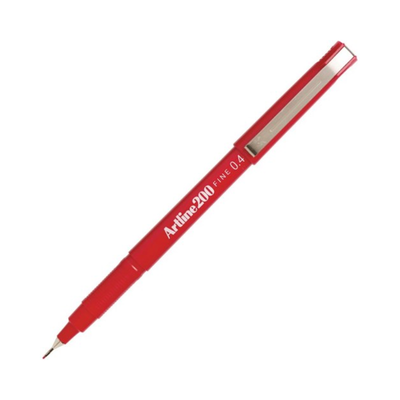 Red - Artline 200 Fineliner Pen 0.4mm