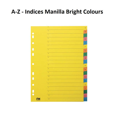A-Z - Indices Manilla Bright Colours