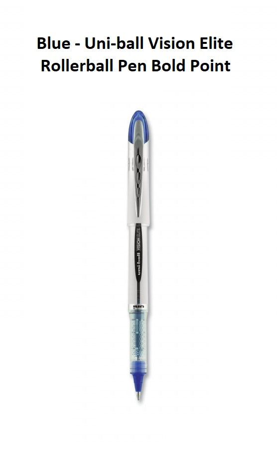 Blue 0.8mm - Uniball Vision Elite Rollerball Ink Pen