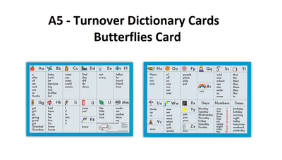 A5 - Turnover Dictionary Cards - Butterflies Card