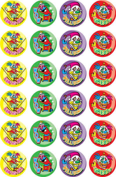 Clowns in Town - Merit Stickers (Pack of 96)