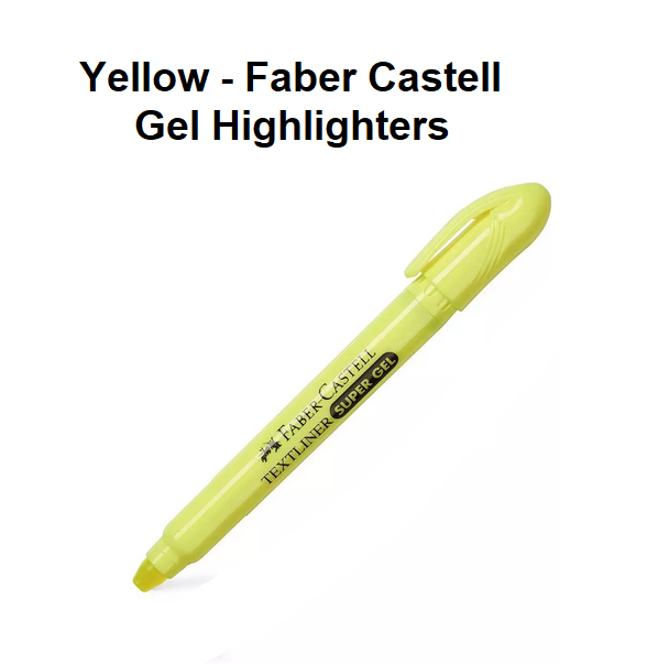 Faber Castell Gel Highlighters - Yellow - each
