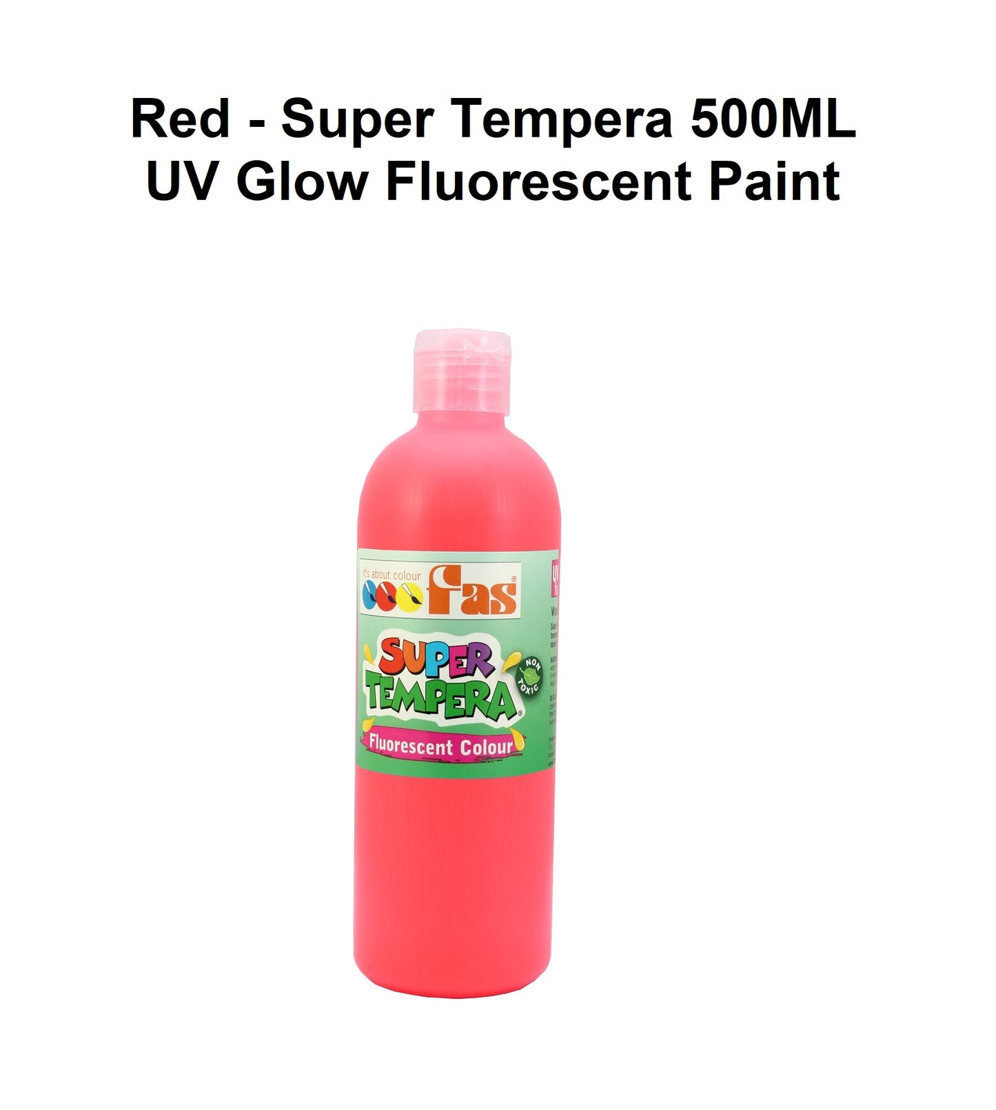 Fluoro Red 500mL - FAS Super Tempera Poster Paint