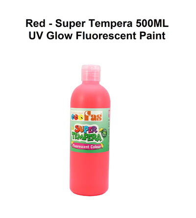 Fluoro Red 500mL - FAS Super Tempera Poster Paint