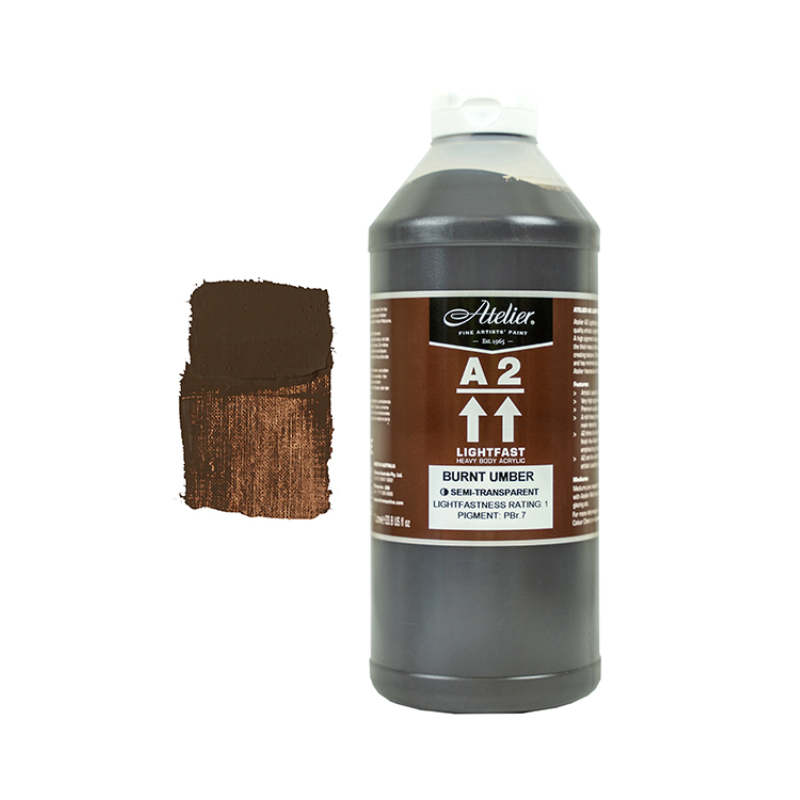 Burnt Umber 1L - Chroma A2 Acrylic Paint