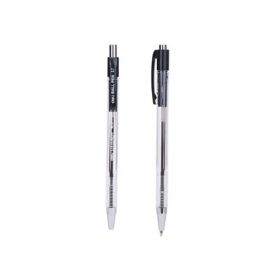 Deli Retractable Ballpoint Pens - Black