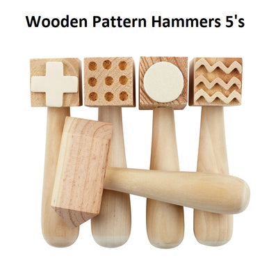 Wooden Clay Hammers - Set of 5