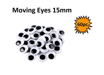 Wiggle Eyes - Black and White 15mm (60pcs)