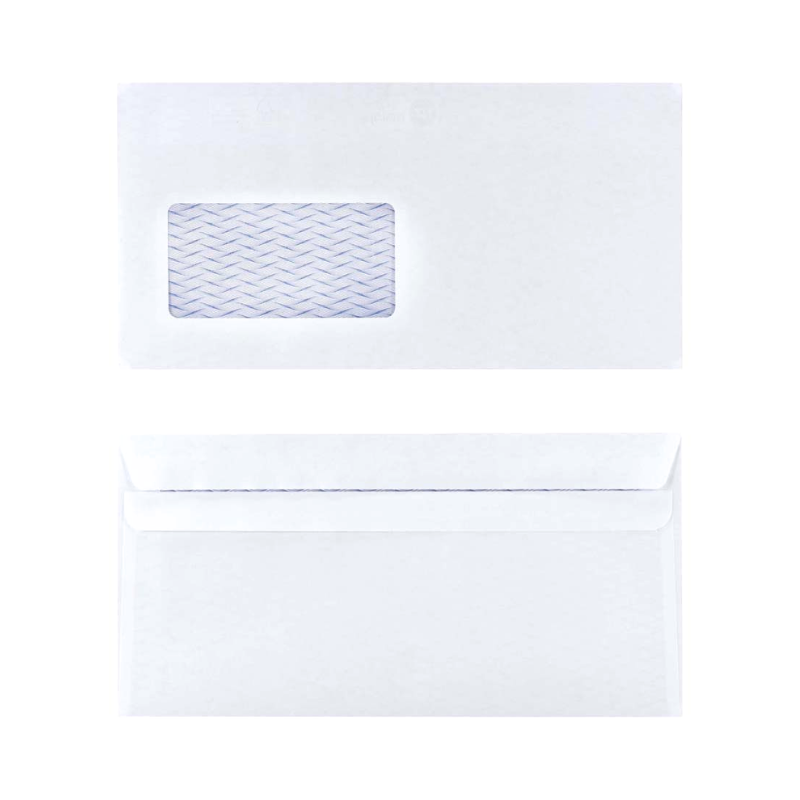 DLE Envelopes (E20) - White Window Self Seal - Box of 500