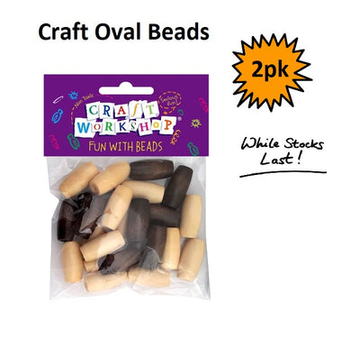 Craft Beads - Wooden Plain Oval