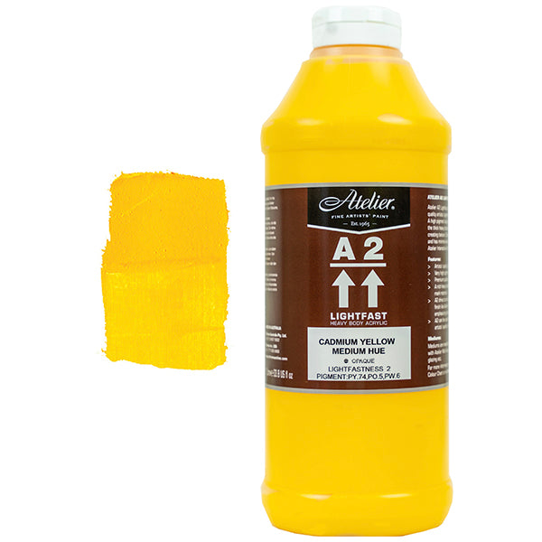 Cadmium Yellow Medium 1L - Chroma A2 Acrylic Paint