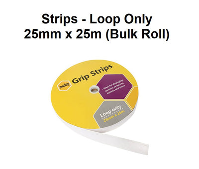 Loop Only - Strips - 25mm x 25m - Bulk roll