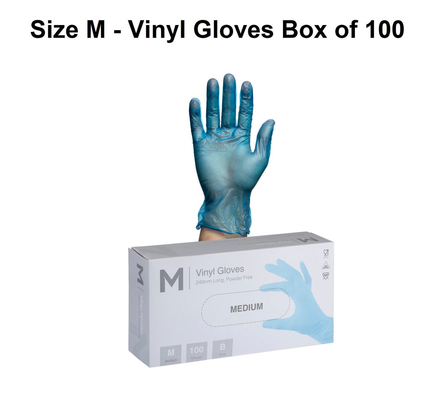 Size M - Vinyl Gloves Box of 100