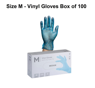 Size M - Vinyl Gloves Box of 100