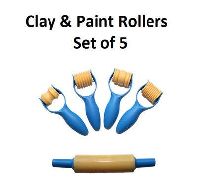 Clay & Paint Rollers - Set of 5