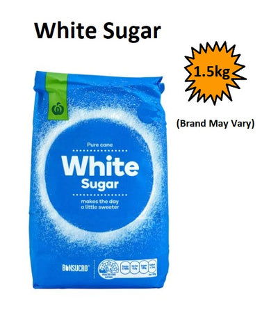 Sugar 1.5Kg Bag (Brand May Vary)
