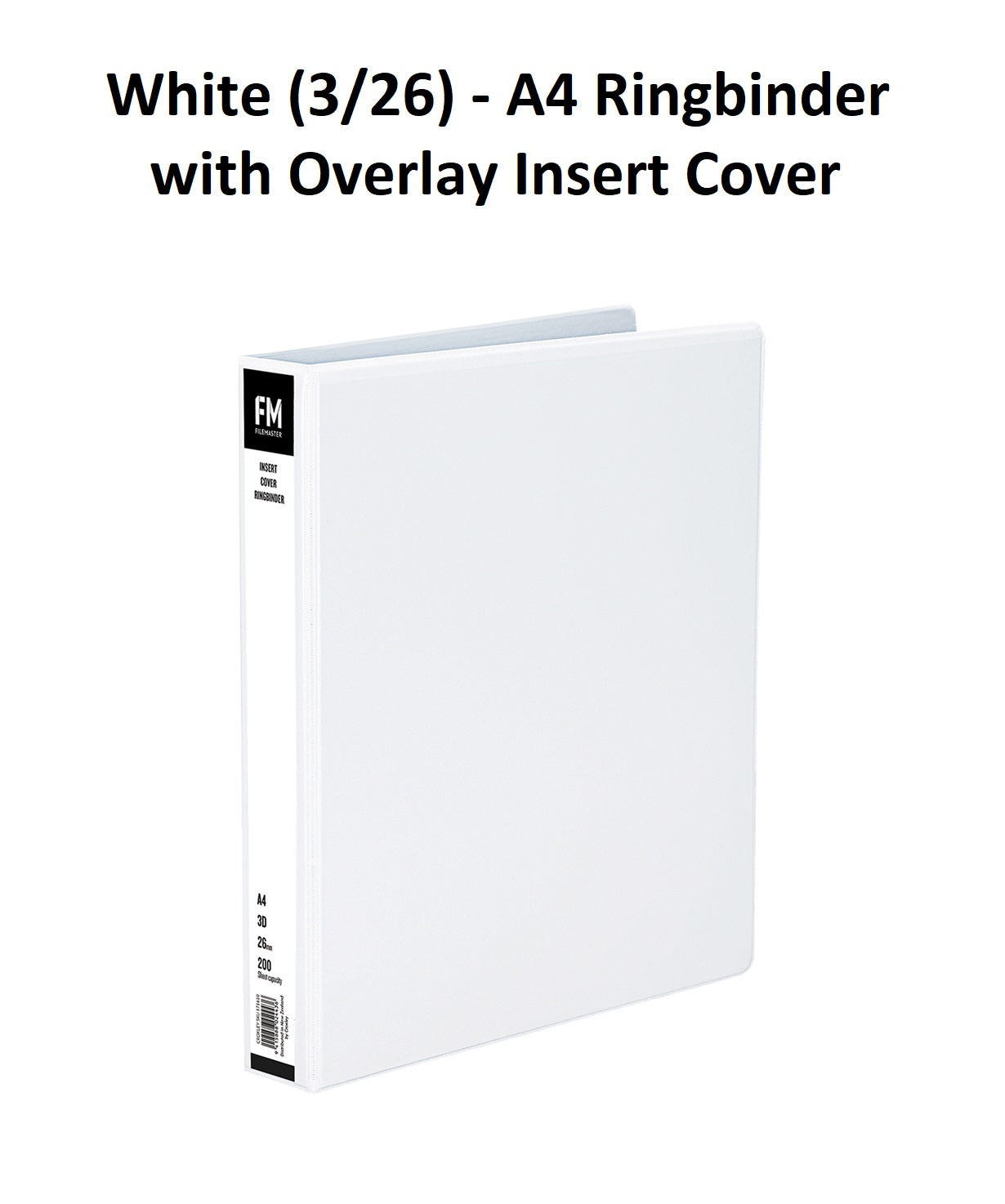 White (3/26) - A4 Ringbinder with Overlay Insert Cover