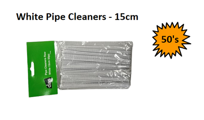 Pipe Cleaners - White 15cm (50pcs)