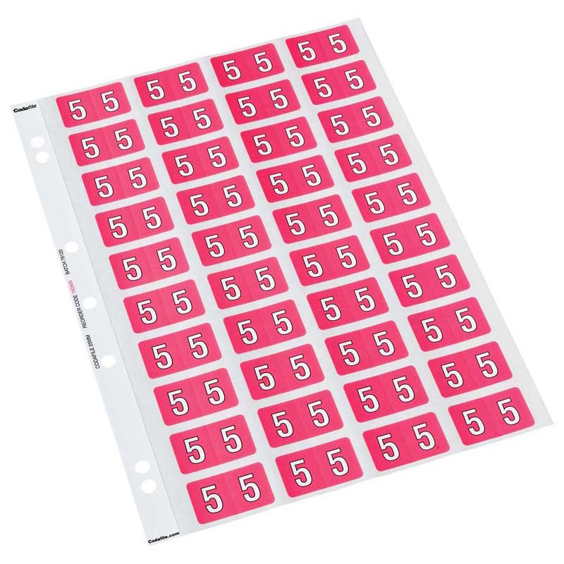 5 - Codafile Labels 25mm - Pack of 5 Sheets