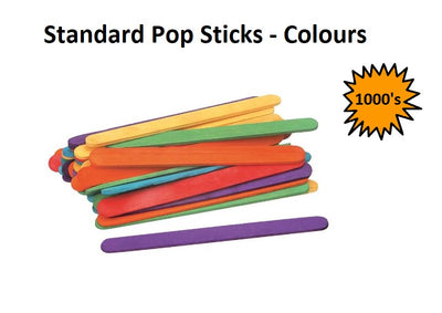 Standard Popsticks - Coloured - 1000pcs