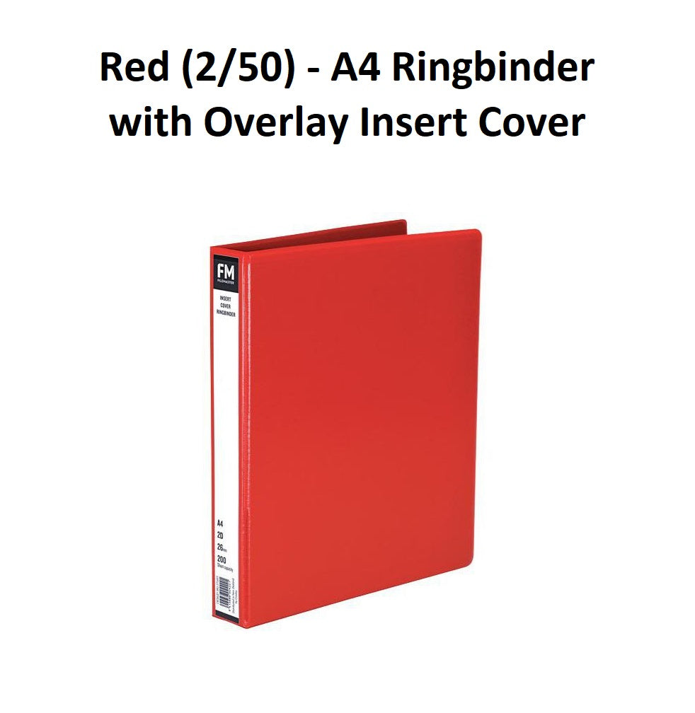 Red (2/50) - A4 Ringbinder with Overlay Insert Cover