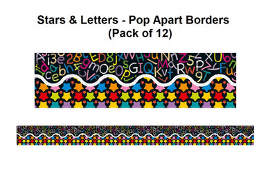 Stars and Letters - Pop Apart Borders (Pack of 12)