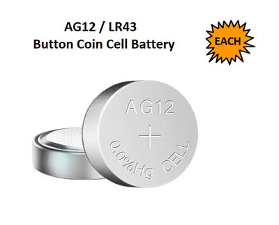 Button Battery - AG12 / LR43 - Single