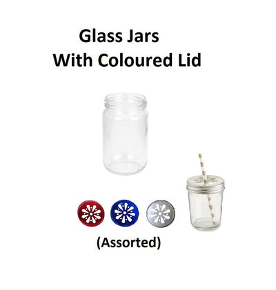 Glass Jars - With Coloured Lid