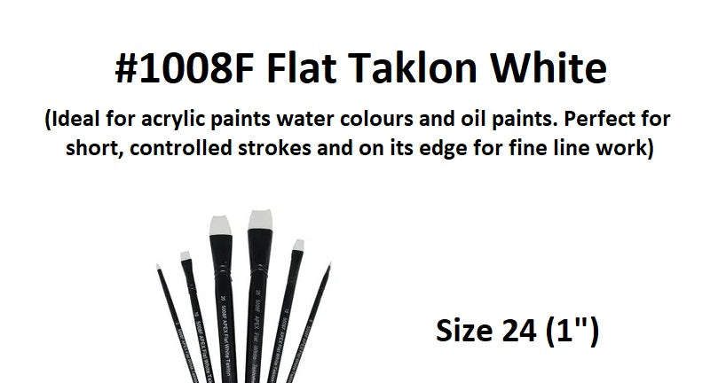 Size 24 (1") - Taklon Brushes - Flat