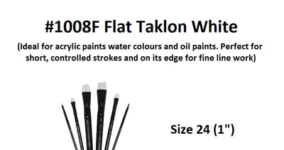 Size 24 (1") - Taklon Brushes - Flat
