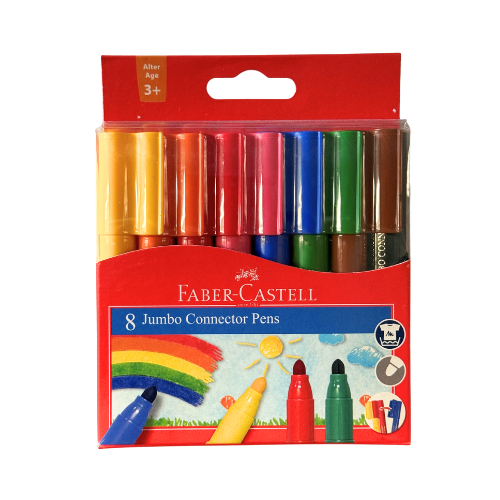 Faber Castell Jumbo Connector Pens - 8's Jumbo