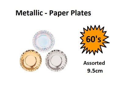 Metallic Paper Plates - Pack of 60