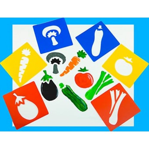 Washable Stencils (14 x 15cm) - Vegetables 6's