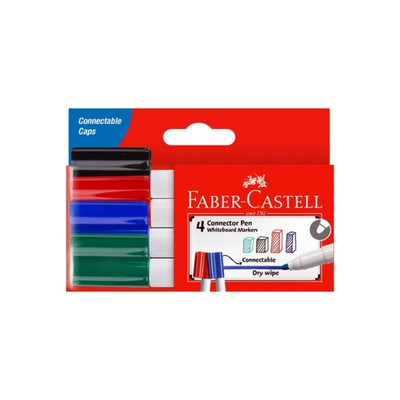 Set of 4 - Bullet Tip Faber Castell Connector Whiteboard Markers