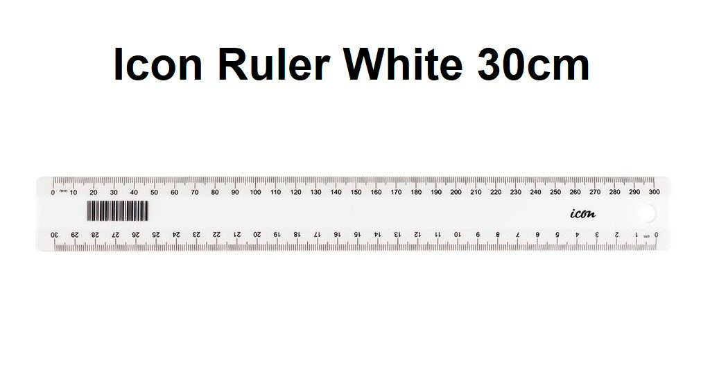 Plastic Rulers 30cm White (Icon)