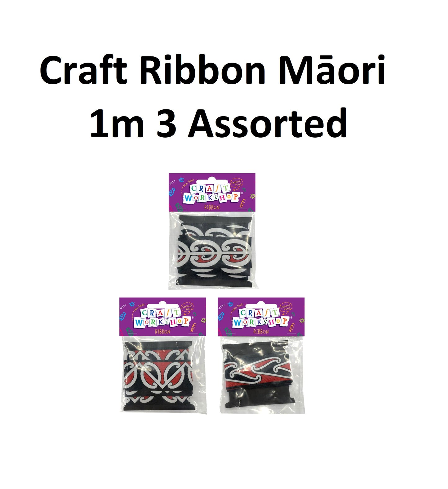 Maori Craft Ribbon - 1m (Set of 3)