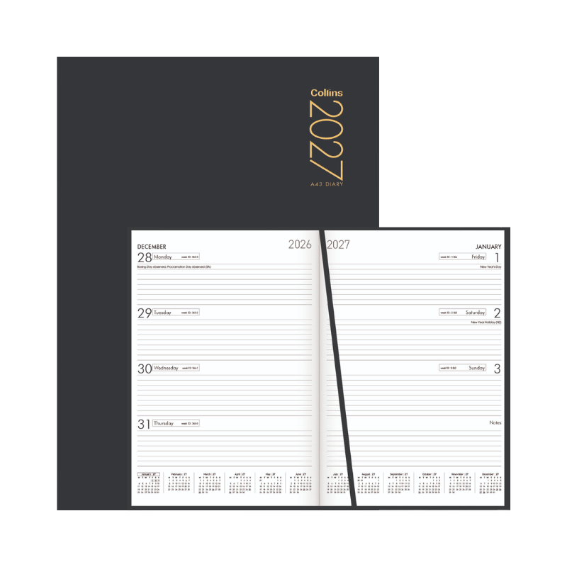2027 Collins Diary A43 Black