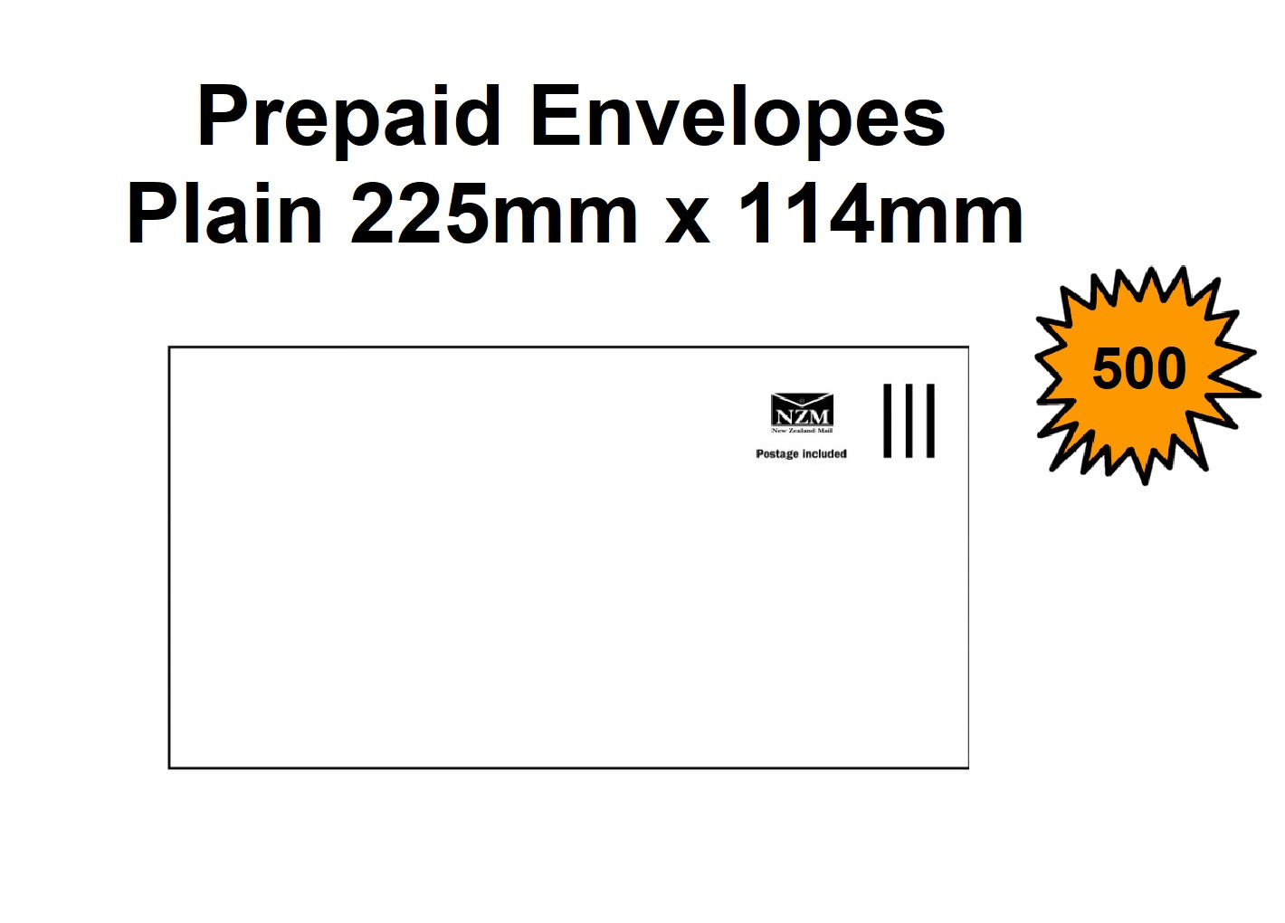 E20 Prepaid Envelopes Plain 225mm X 114mm Box of 500