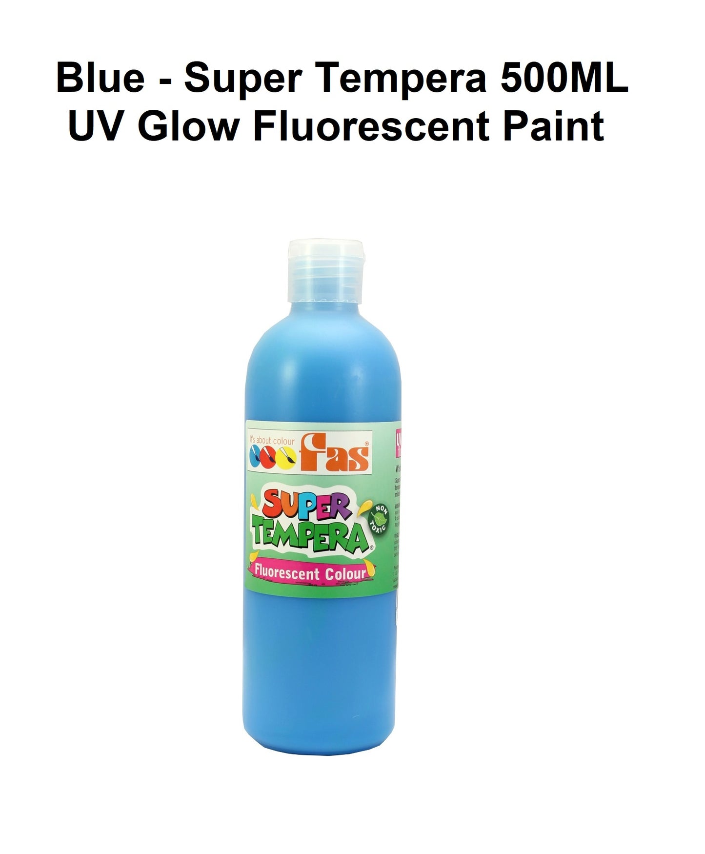Fluoro Blue 500mL - FAS Super Tempera Poster Paint