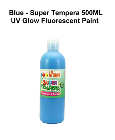 Fluoro Blue 500mL - FAS Super Tempera Poster Paint