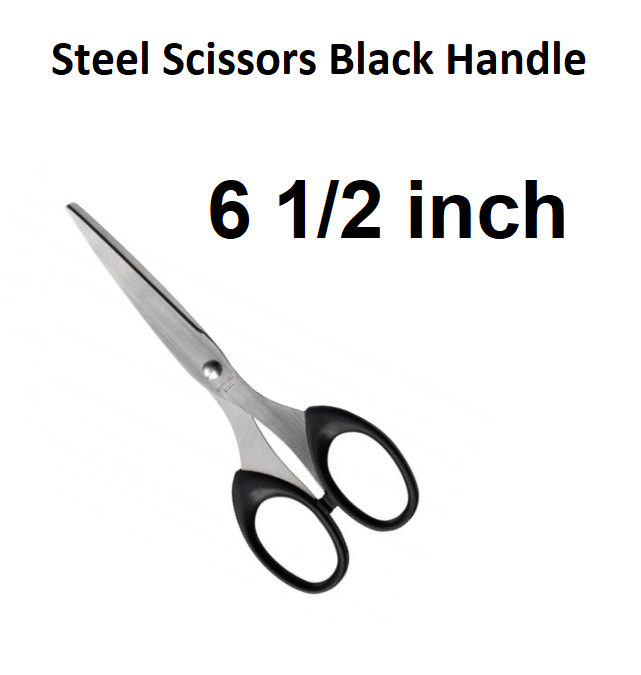6 inch - Steel Scissors Black Handle